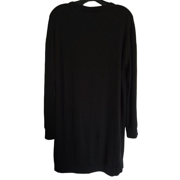 Wilfred Free Black Soft Knit Crewneck Long Sleeve Shift Sweater Dress Size Small - Picture 3 of 11
